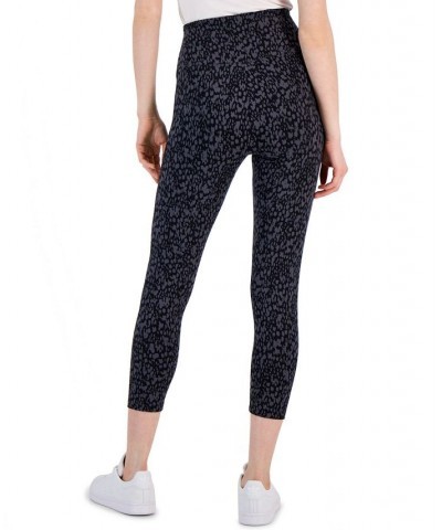 Petite Printed High-Rise Capri Leggings Black $18.29 Pants