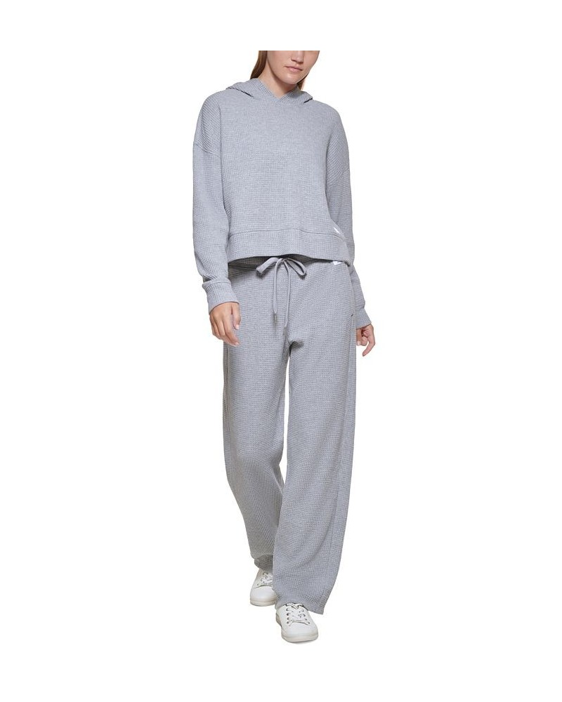 Waffle Hoodie Silver $22.38 Sweatshirts