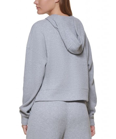 Waffle Hoodie Silver $22.38 Sweatshirts