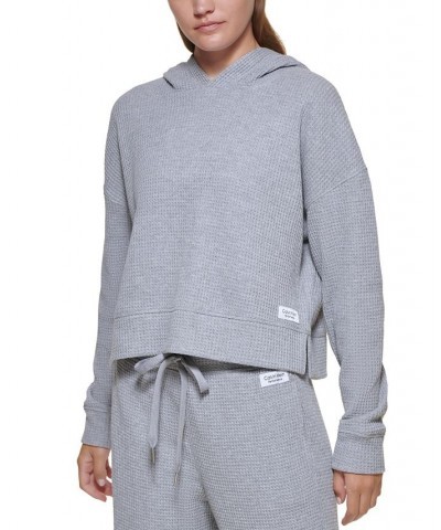 Waffle Hoodie Silver $22.38 Sweatshirts