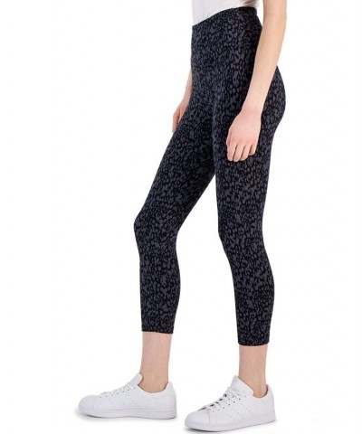 Petite Printed High-Rise Capri Leggings Black $18.29 Pants