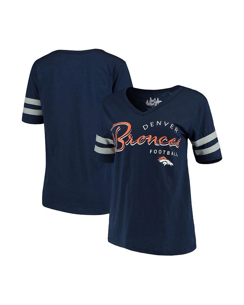 Women's by Alyssa Milano Navy Denver Broncos Triple Play V-Neck T-shirt Navy $29.49 Tops