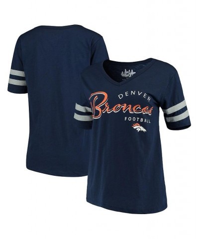 Women's by Alyssa Milano Navy Denver Broncos Triple Play V-Neck T-shirt Navy $29.49 Tops