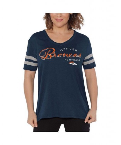 Women's by Alyssa Milano Navy Denver Broncos Triple Play V-Neck T-shirt Navy $29.49 Tops