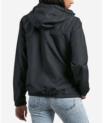 Juniors' Hooded Windbreaker Black $31.98 Jackets