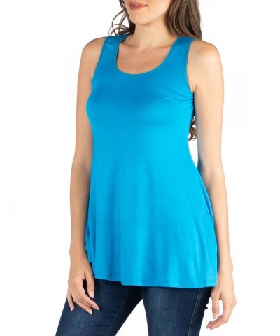 Women's Scoop Neck Sleeveless Tunic Top Black $19.16 Tops