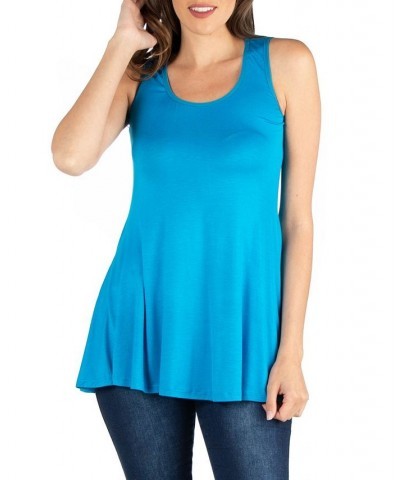 Women's Scoop Neck Sleeveless Tunic Top Black $19.16 Tops