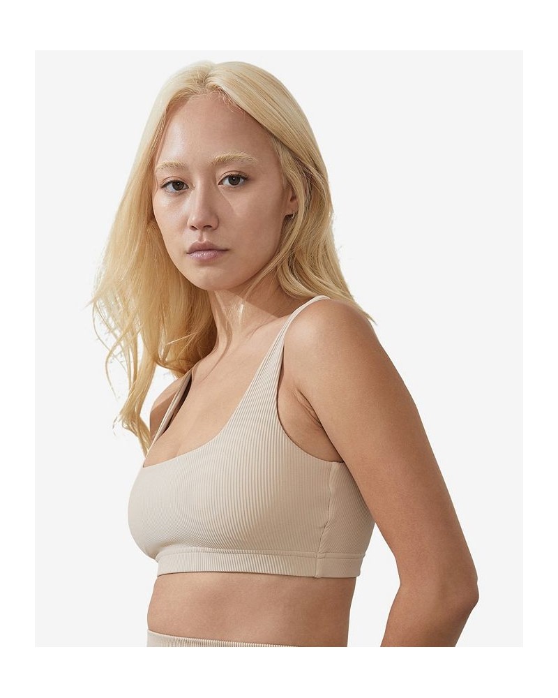 Women's Rib Square Neck Crop Sesame Rib $16.80 Tops