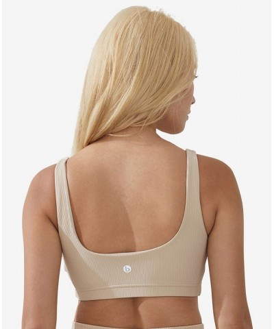 Women's Rib Square Neck Crop Sesame Rib $16.80 Tops