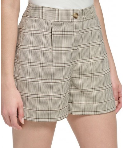 Women's X-Fit Plaid Cuffed Shorts Biscotti Multi $45.54 Shorts