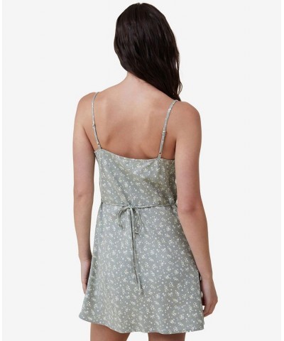 Women's Drew Mini Slip Dress Marlo Ditsy Tinted Sage $24.74 Dresses