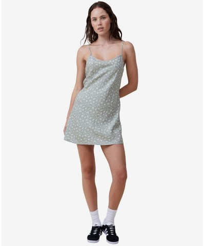 Women's Drew Mini Slip Dress Marlo Ditsy Tinted Sage $24.74 Dresses