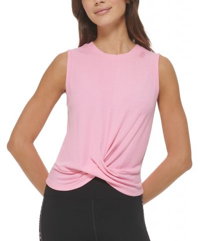 Women's Rib-Knit Twist-Hem Tank Bubblegum $24.75 Tops