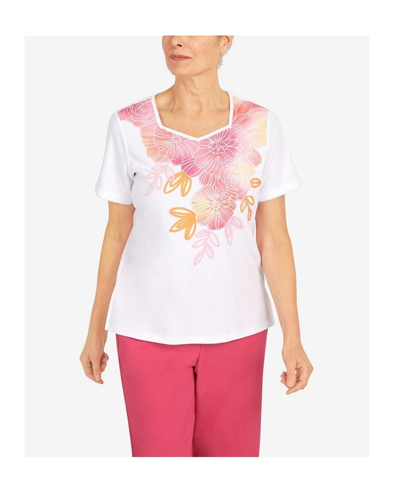 Petite Tie Dye Flowers T-shirt Multi $29.19 Tops