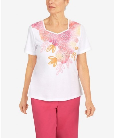 Petite Tie Dye Flowers T-shirt Multi $29.19 Tops