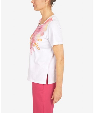 Petite Tie Dye Flowers T-shirt Multi $29.19 Tops