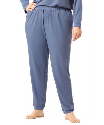 Plus Size French Terry Cuffed Lounge Pant Blue $15.12 Sleepwear