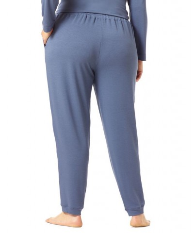 Plus Size French Terry Cuffed Lounge Pant Blue $15.12 Sleepwear