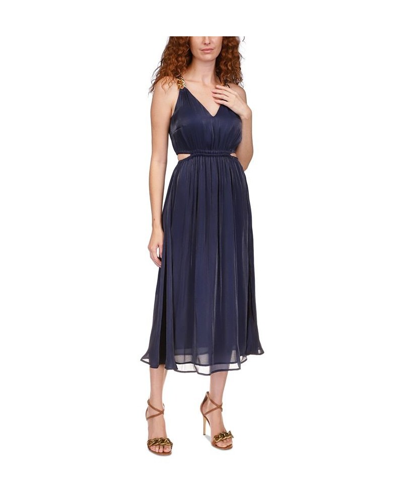 Petite Side-Cutout Chain-Strap Dress Blue $88.80 Dresses