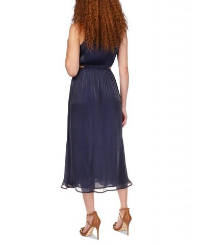 Petite Side-Cutout Chain-Strap Dress Blue $88.80 Dresses