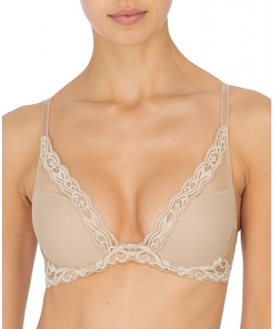 Feathers Contour Plunge Lace-Trim Bra 730023 Cafe (Nude 5) $29.79 Bras