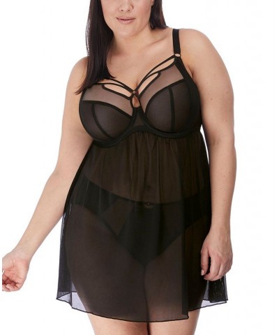 Plus Size Sachi Babydoll Chemise Black $45.00 Lingerie