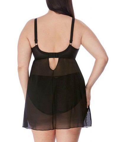 Plus Size Sachi Babydoll Chemise Black $45.00 Lingerie