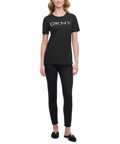 Glitter Logo T-Shirt Black $31.86 Tops