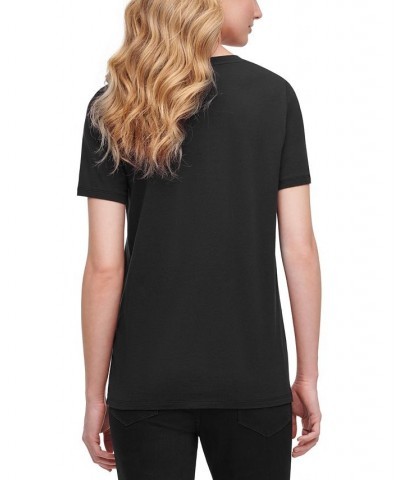 Glitter Logo T-Shirt Black $31.86 Tops