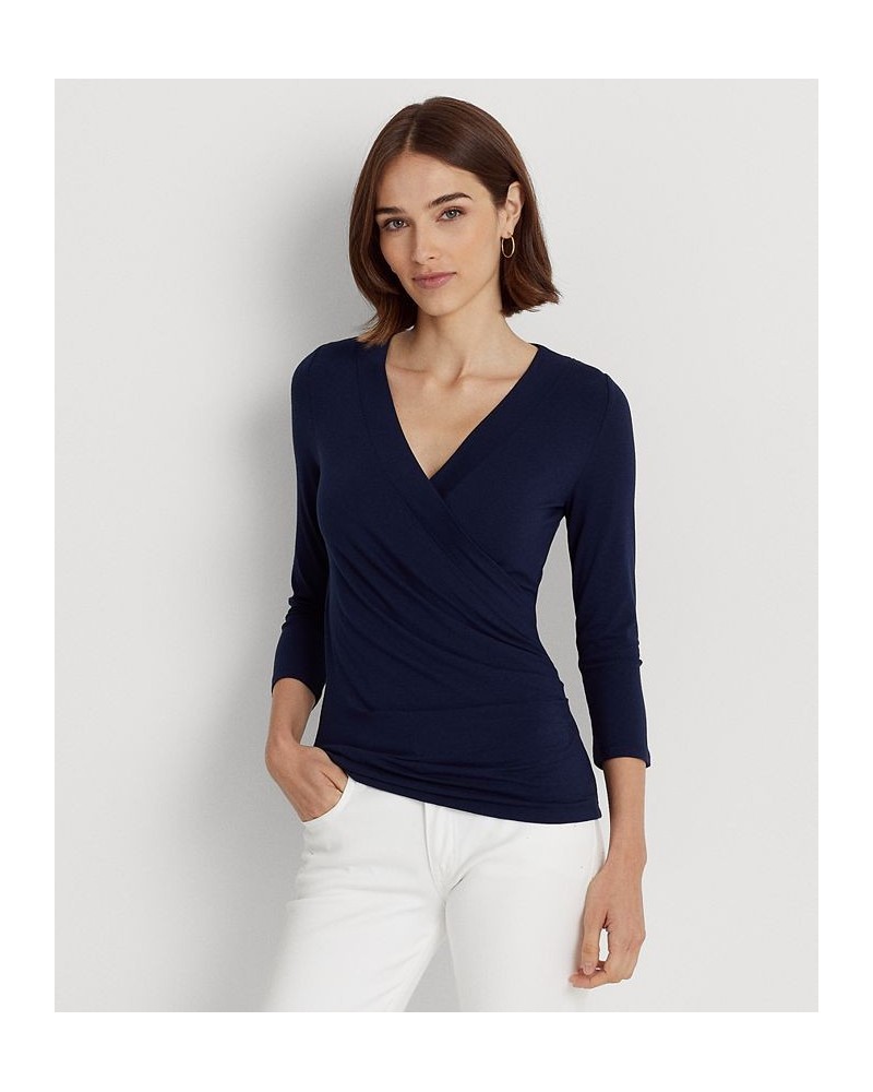 Surplice Jersey Top Blue $37.59 Tops