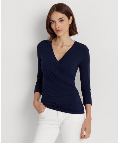 Surplice Jersey Top Blue $37.59 Tops