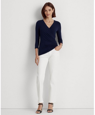 Surplice Jersey Top Blue $37.59 Tops