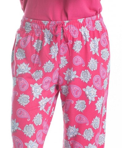 Women's 3/4 Sleeve Top & Boot-Cut Pajama Pants Set Pink $34.22 Sleepwear