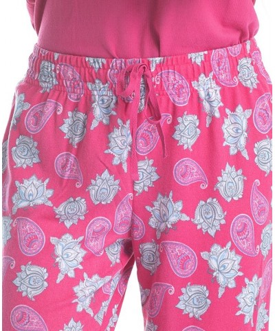 Women's 3/4 Sleeve Top & Boot-Cut Pajama Pants Set Pink $34.22 Sleepwear