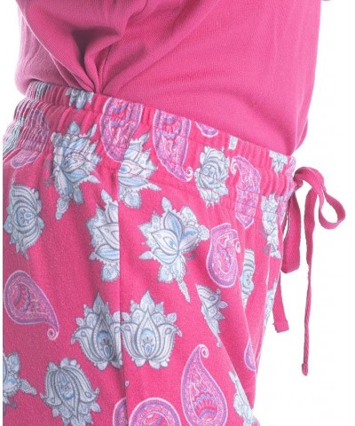 Women's 3/4 Sleeve Top & Boot-Cut Pajama Pants Set Pink $34.22 Sleepwear