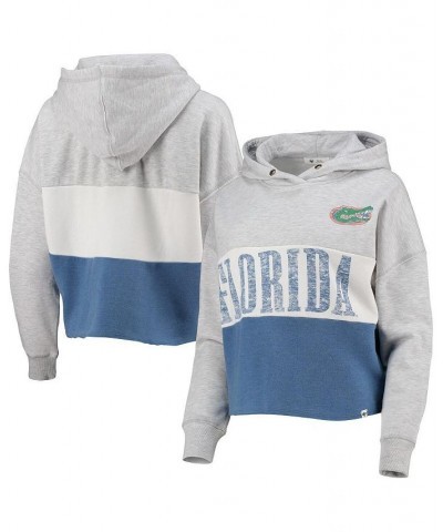 Women's '47 Florida Gators Lizzy Colorblocked Cropped Pullover Hoodie Heathered Gray, Heathered Royal $36.00 Sweatshirts