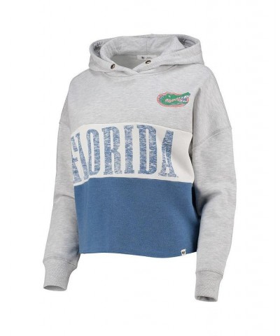 Women's '47 Florida Gators Lizzy Colorblocked Cropped Pullover Hoodie Heathered Gray, Heathered Royal $36.00 Sweatshirts