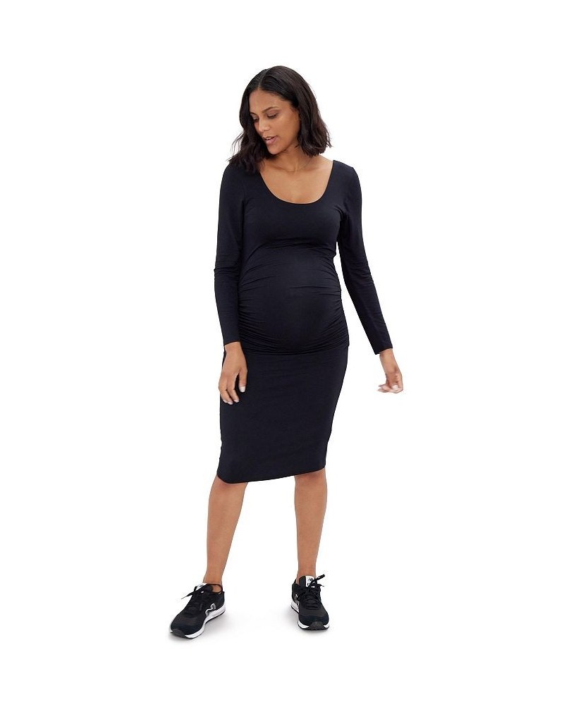 Women's Maternity Everywear Long Sleeve Dress Black $48.40 Dresses