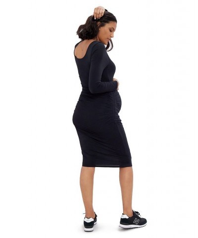 Women's Maternity Everywear Long Sleeve Dress Black $48.40 Dresses