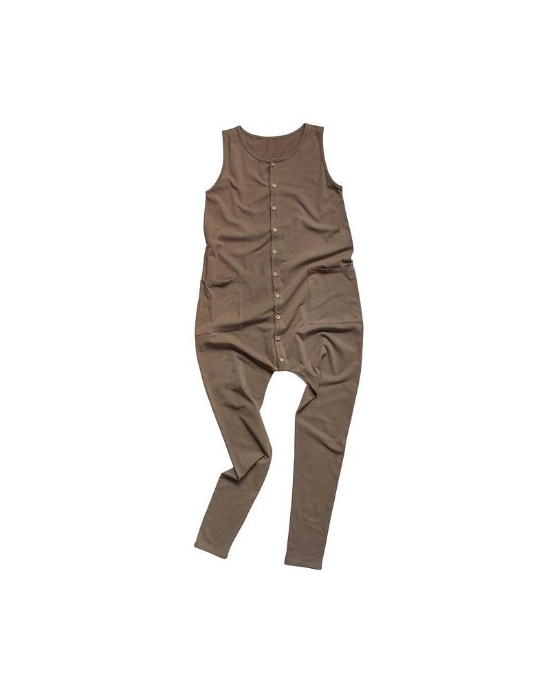 Women's Maternity Organic Cotton Free Range Jumpsuit Brown $40.00 Pants