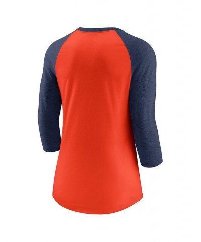 Women's Orange Navy Detroit Tigers Next Up Tri-Blend Raglan 3/4 -Sleeve T-shirt Orange, Navy $23.65 Tops