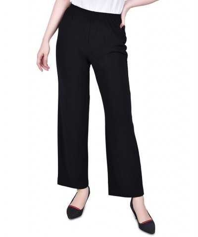 Petite Short Length Pull-On Straight-Leg Pants Black $20.16 Pants