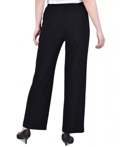 Petite Short Length Pull-On Straight-Leg Pants Black $20.16 Pants