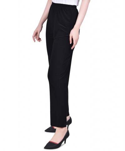 Petite Short Length Pull-On Straight-Leg Pants Black $20.16 Pants