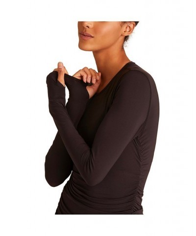 Women's Cinch Long Sleeve Top Black $38.54 Tops