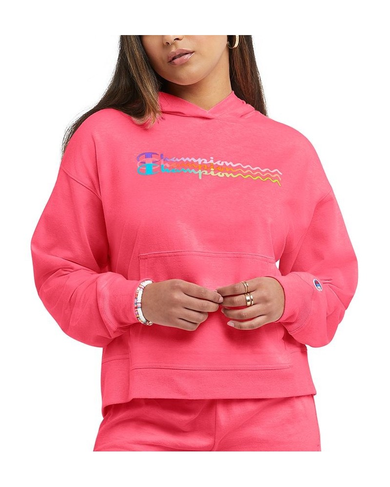 Women's Cotton Midweight Jersey Hoodie Joyful Pink Heather $21.20 Tops