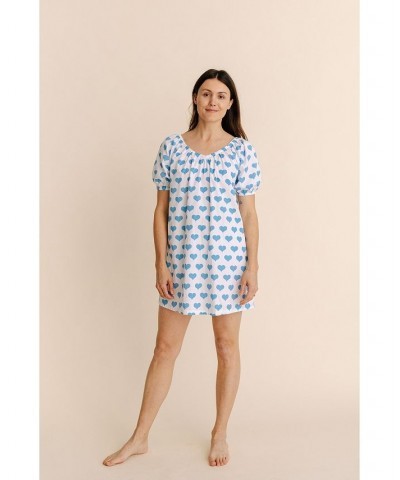 Women's Parker House Dress Blue hearts $57.82 Sleepwear