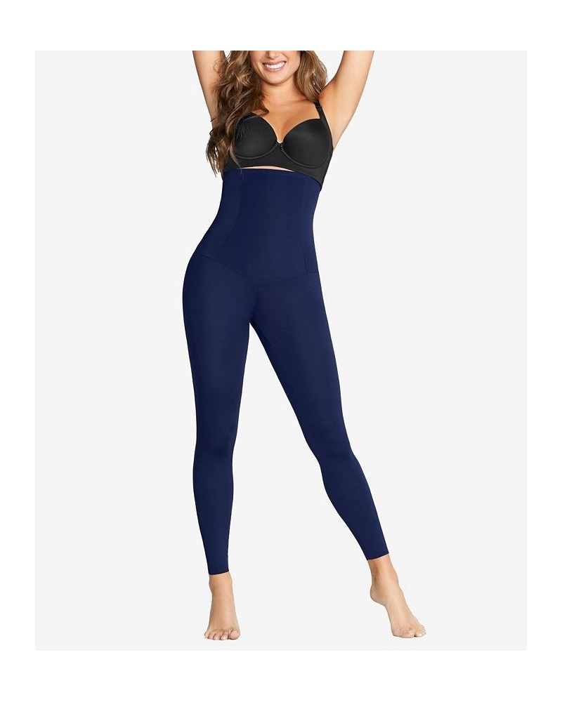 Women's Extra High Waisted Firm Compression Leggings Blue $36.55 Shapewear