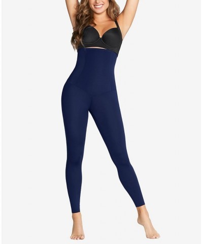 Women's Extra High Waisted Firm Compression Leggings Blue $36.55 Shapewear