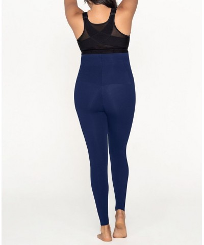 Women's Extra High Waisted Firm Compression Leggings Blue $36.55 Shapewear